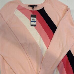 Tommy Hilfiger Pink and Black Striped Sweater